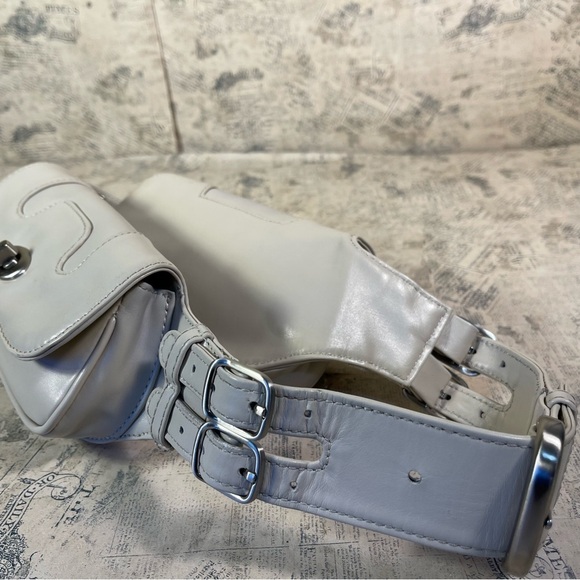 BVNDI Cream Leather Fanny Double Pack Bag - Picture 6 of 10